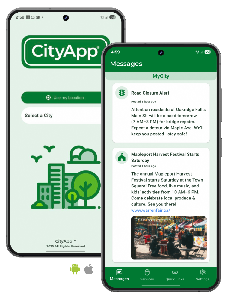 CityApp Screens Android