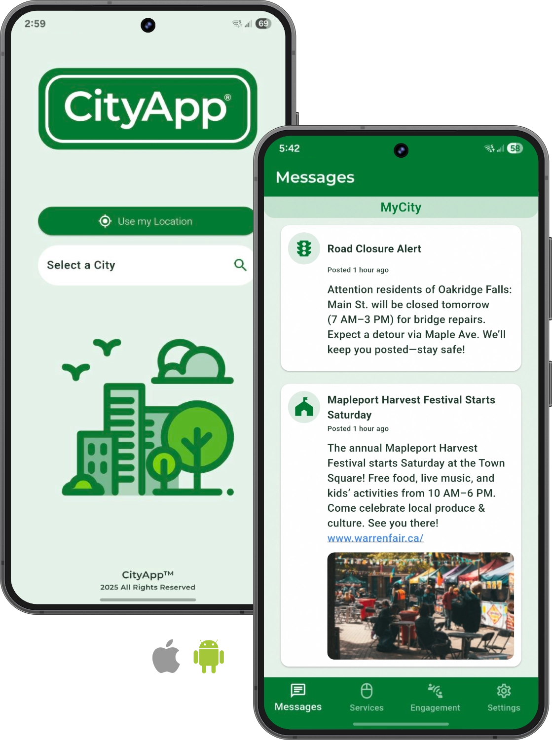CityApp Screens Android