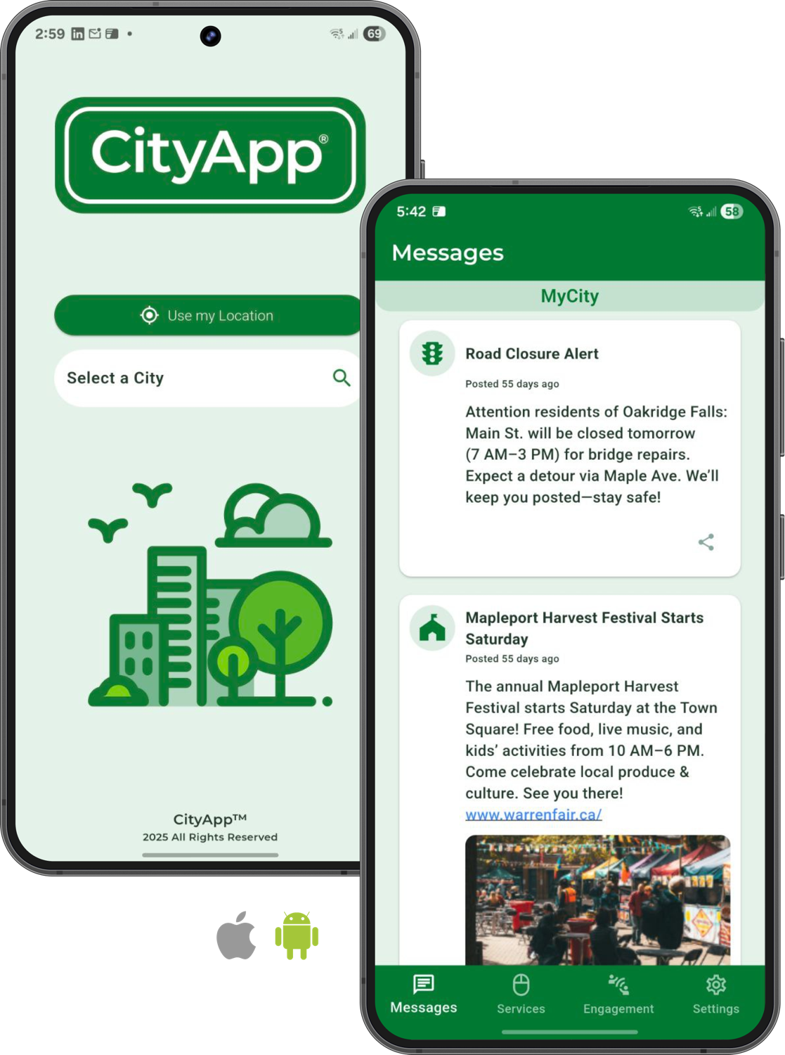CityApp Screens Android